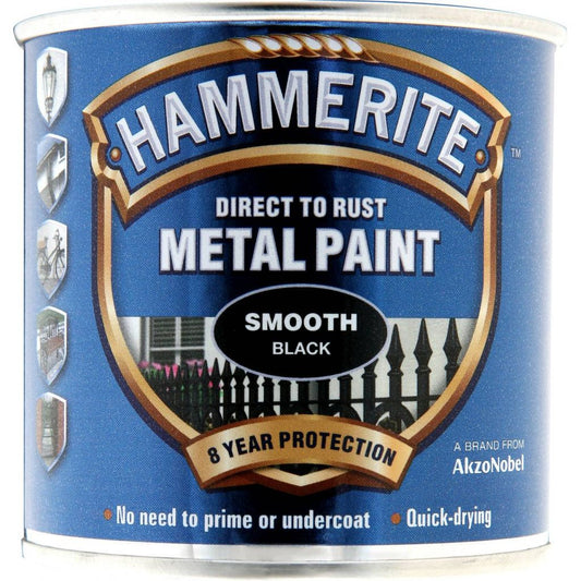 Hammerite Metal Paint Smooth 250ml Black