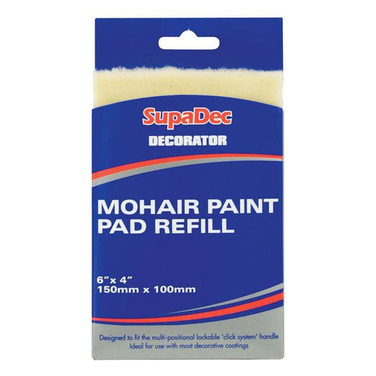 SupaDec Decorator Mohair Paint Pad Refill 6" x 4" /150mm x 100mm