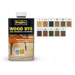 Rustins Interior & Exterior Wood Dye 250ml Ebony