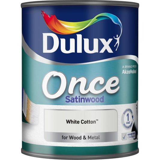 Dulux Once Satinwood 750ml White Cotton