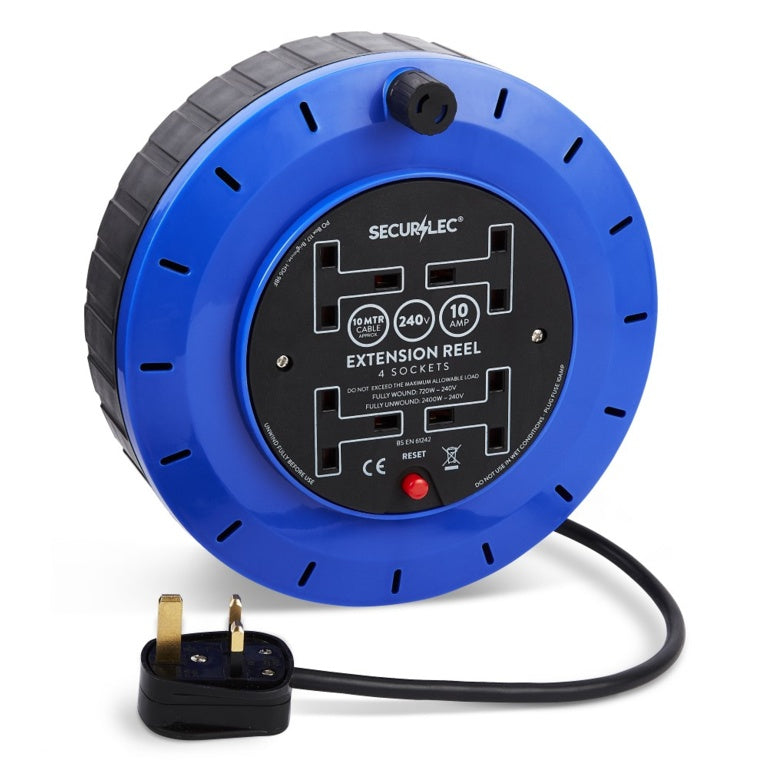 Securlec 15m, 4 Gang Extension Reel 13 Amp