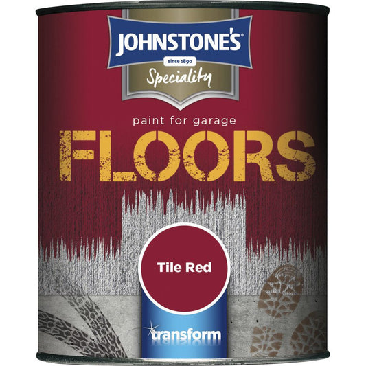 Johnstone's Garage Floor Paint Semi Gloss 750ml Tile Red