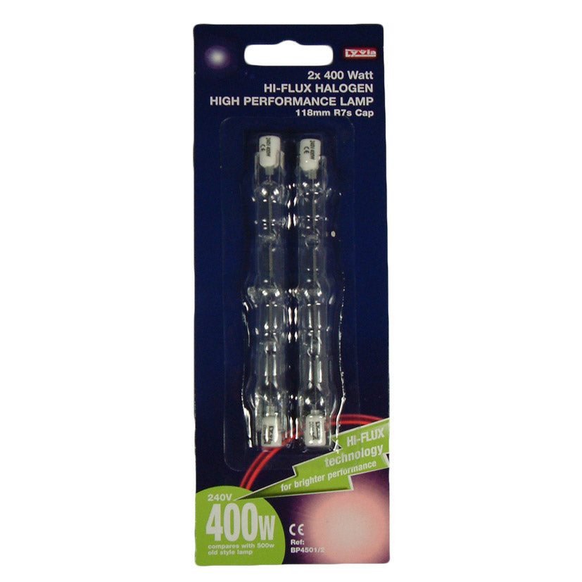 Dencon 400W 117mm Halogen Tube Bubblepack - 2 Pack