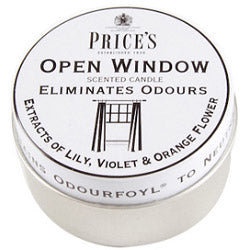 Price's Candles Scented Tin Open Window