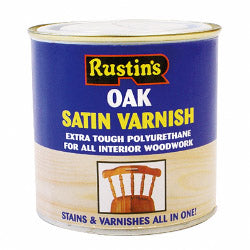 Rustins Polyurethane Satin Varnish 250ml Oak