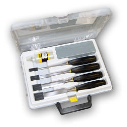 Stanley Wood Chisel Set with Oil & Sharpening Stone 6 Piece