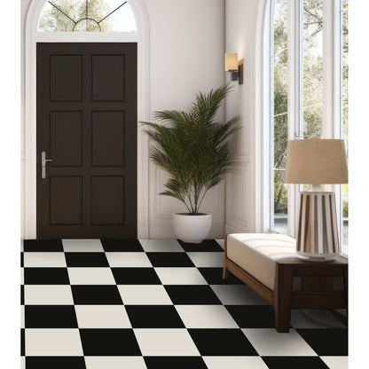 Artifix Floor Tile Plain 30.5x30.5cm Black & White (10 Tiles Per Pack)