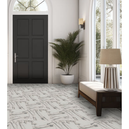 Artifix Floor Tile Carrara Marble 30.5x30.5cm Mono (10 Tiles Per Pack)