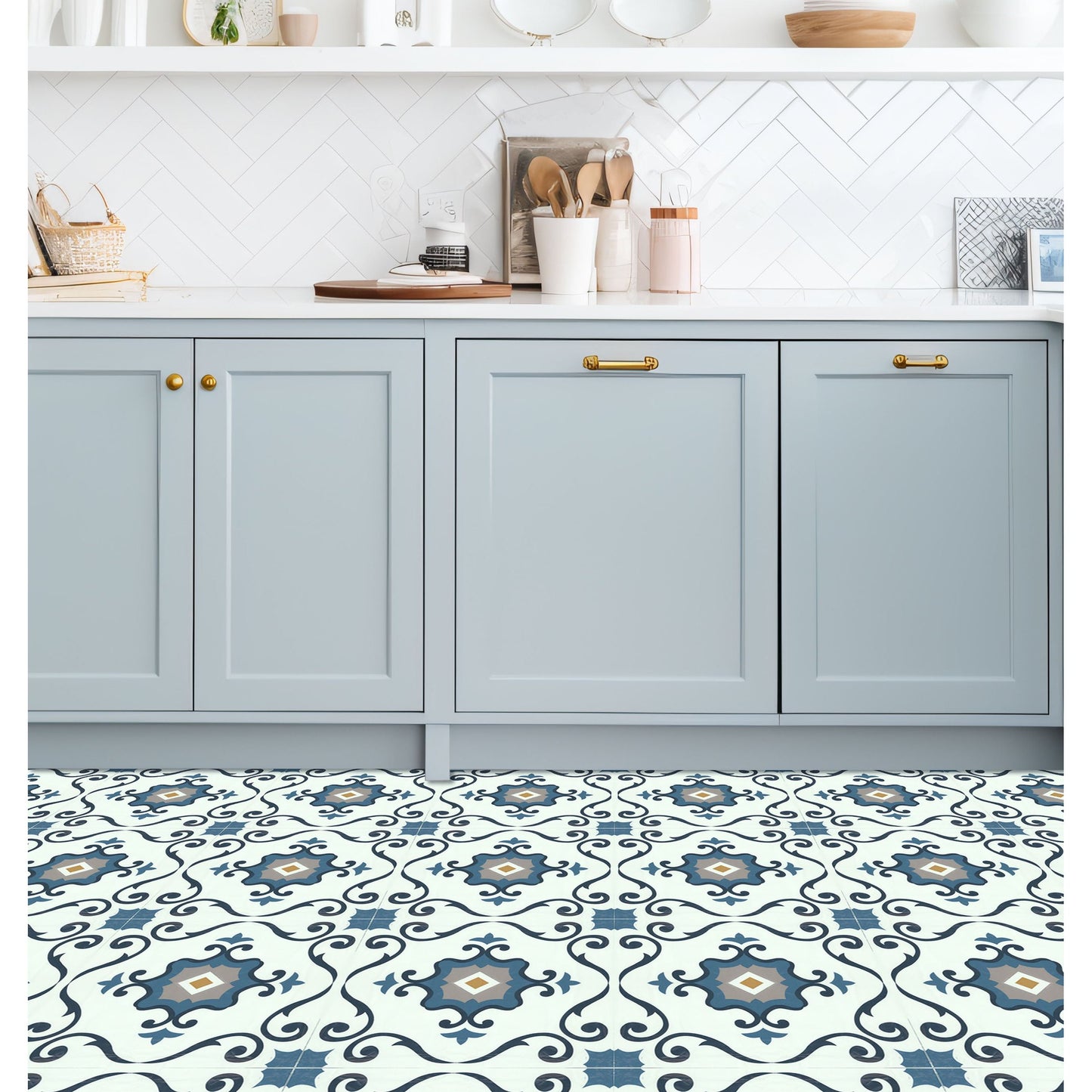 Artifix Floor Tile Motif 30.5x30.5cm Blue (10 Tiles Per Pack)