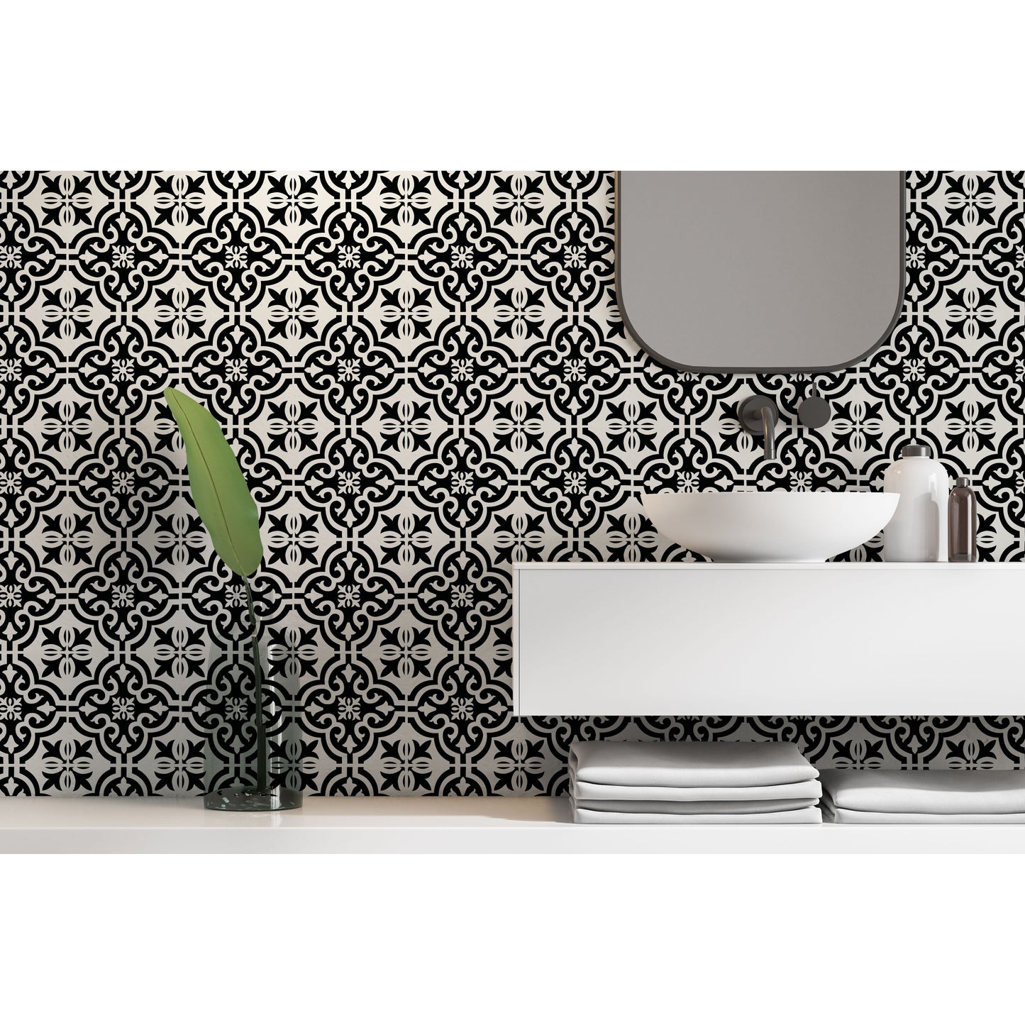 Artifix Wall Tile Motif 30.5x30.5cm Black (5 Tiles Per Pack)