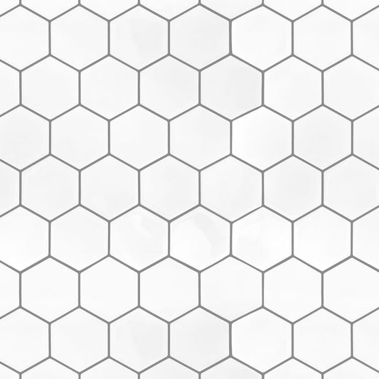 Artifix Wall Tile Hexagon 30.5x30.5cm White (5 Tiles Per Pack)