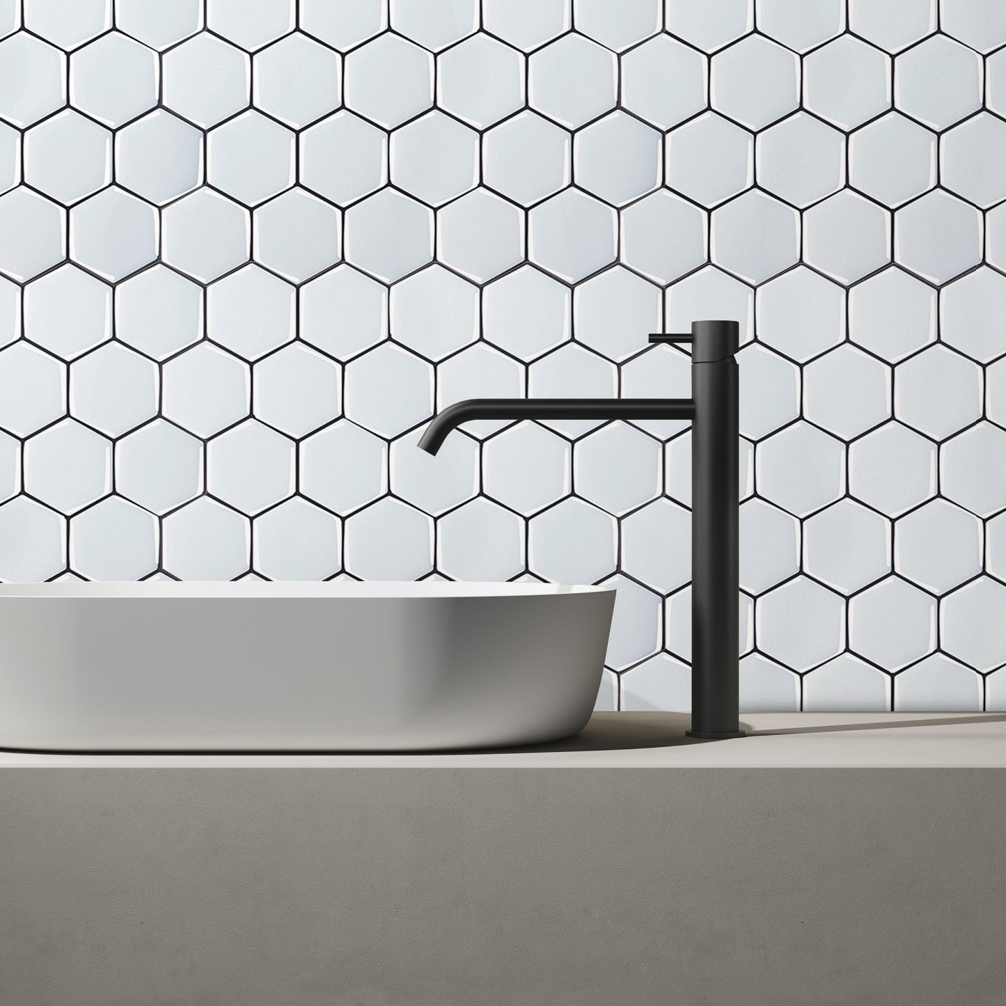 Artifix Wall Tile Hexagon 30.5x30.5cm White (5 Tiles Per Pack)