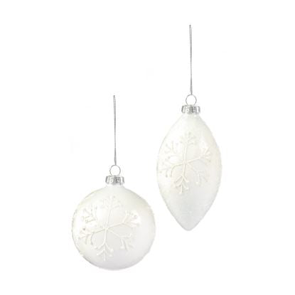 Premier White Wavy Effect Bauble