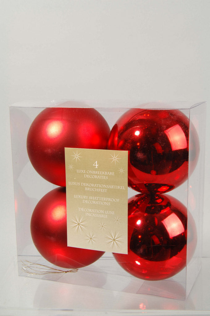 Kaemingk Shatterproof Plain Baubles Pack 4