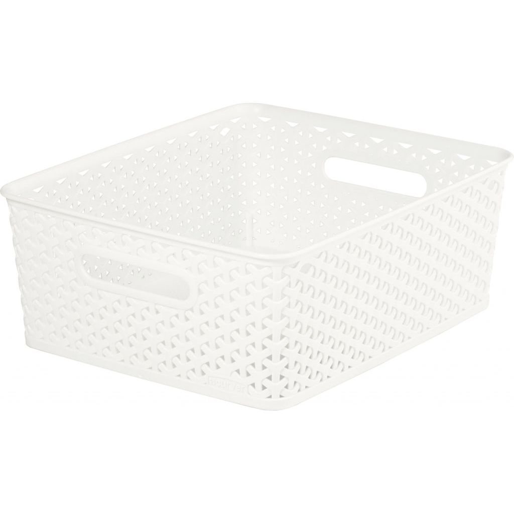 Curver Nestable Rattan Basket Vintage White