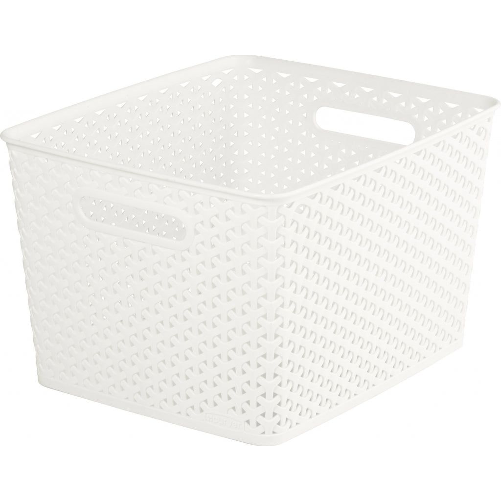 Curver Nestable Rattan Basket Vintage White