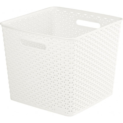 Curver Nestable Rattan Basket Vintage White