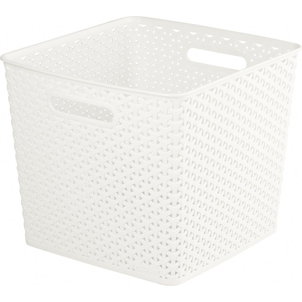 Curver Nestable Rattan Basket Vintage White