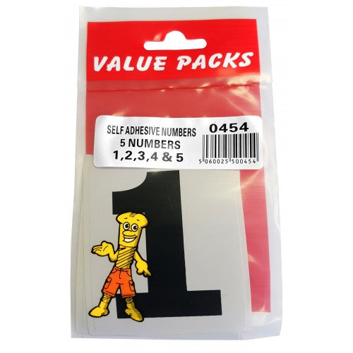 Fast Pak ADHESIVE NUMBERS 1 2 3 4  5