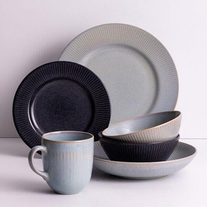 Mason Cash Reactive Linear Grey Dinner Plate