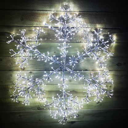 Premier Silver Starburst Snowflake 960 LEDs