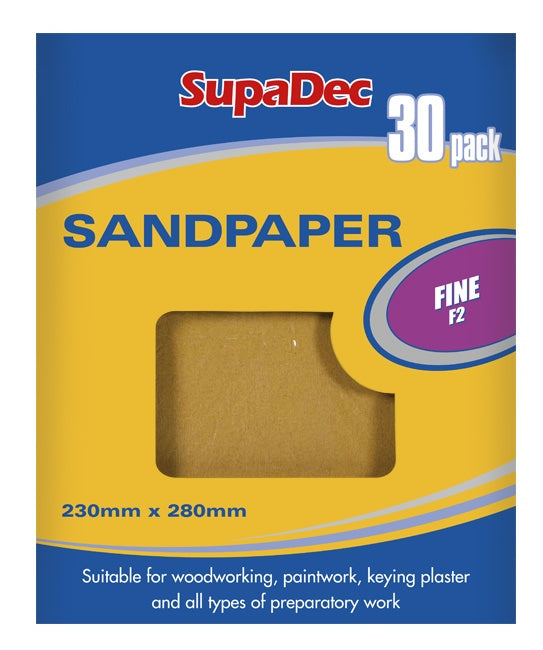SupaDec General Purpose Sandpaper Pack 30 Fine F2
