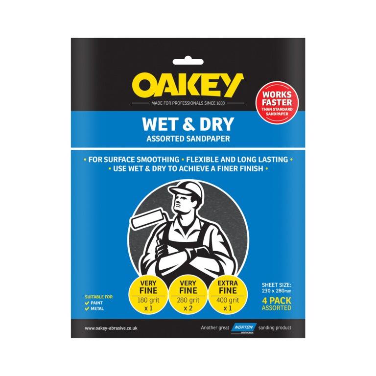 Norton Oakey Flexible Wet & Dry Paper - 275 x 225mm