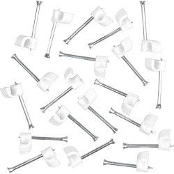 Securlec Cable Clips Round Pack of 100 3.5mm - White