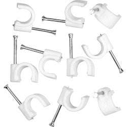 Securlec Cable Clips Round Pack of 40 9mm - White