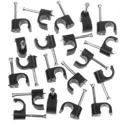 Securlec Cable Clips Round Pack of 100 6mm - Black