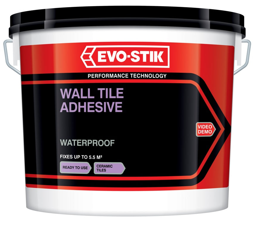 Evo-Stik Tile A Wall Waterproof Adhesive for Ceramic Tiles Economy 1L