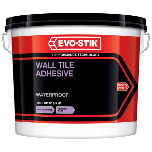 Evo-Stik Tile A Wall Waterproof Adhesive for Ceramic Tiles Economy 1L