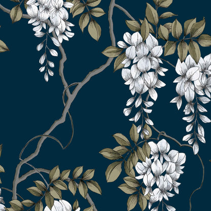 Graham & Brown Wisteria Navy Wallpaper (114868)