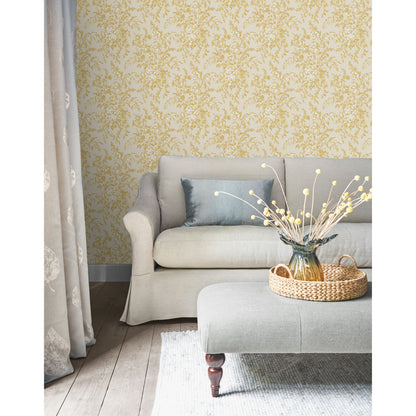 Laura Ashley Picardie Pale Gold Wallpaper (114900)