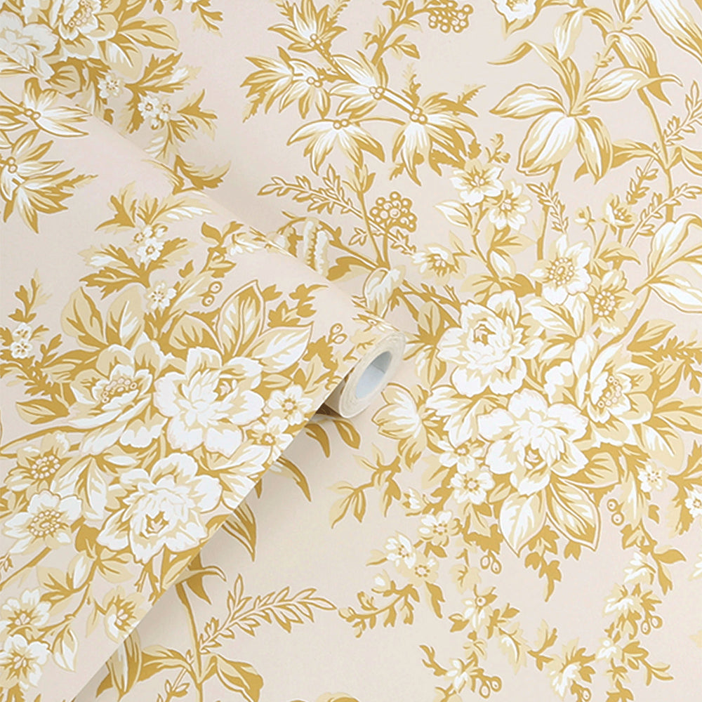 Laura Ashley Picardie Pale Gold Wallpaper (114900)