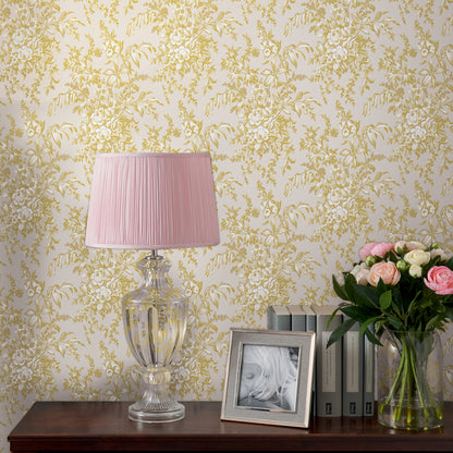 Laura Ashley Picardie Pale Gold Wallpaper (114900)