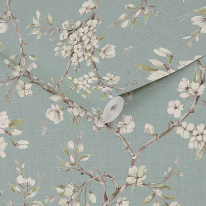 Graham & Brown Wisteria Duck Egg Wallpaper (120138)