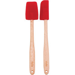 Tala Silicone Headed Spatulas/Wooden Handles (Set of 2)