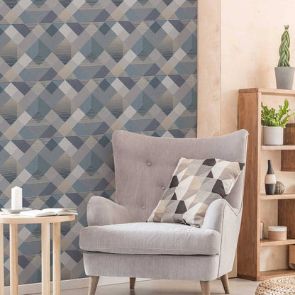 Graham & Brown Kaleidoscope Denim Wallpaper (118707)