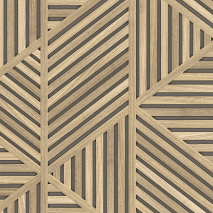 Graham & Brown Scandi Slat Panel Natural Wallpaper (119806)