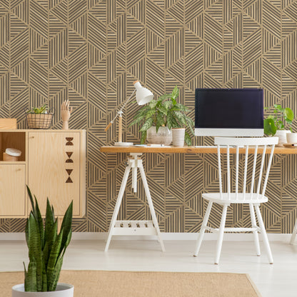 Graham & Brown Scandi Slat Panel Natural Wallpaper (119806)