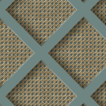 Graham & Brown Ocean Panel Rattan Blue Wallpaper (119805)