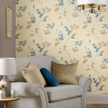 Laura Ashley Mari Gold Wallpaper (119841)