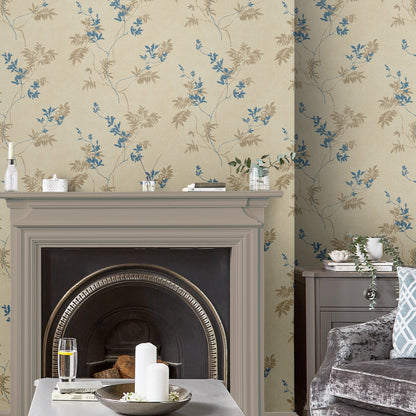 Laura Ashley Mari Gold Wallpaper (119841)