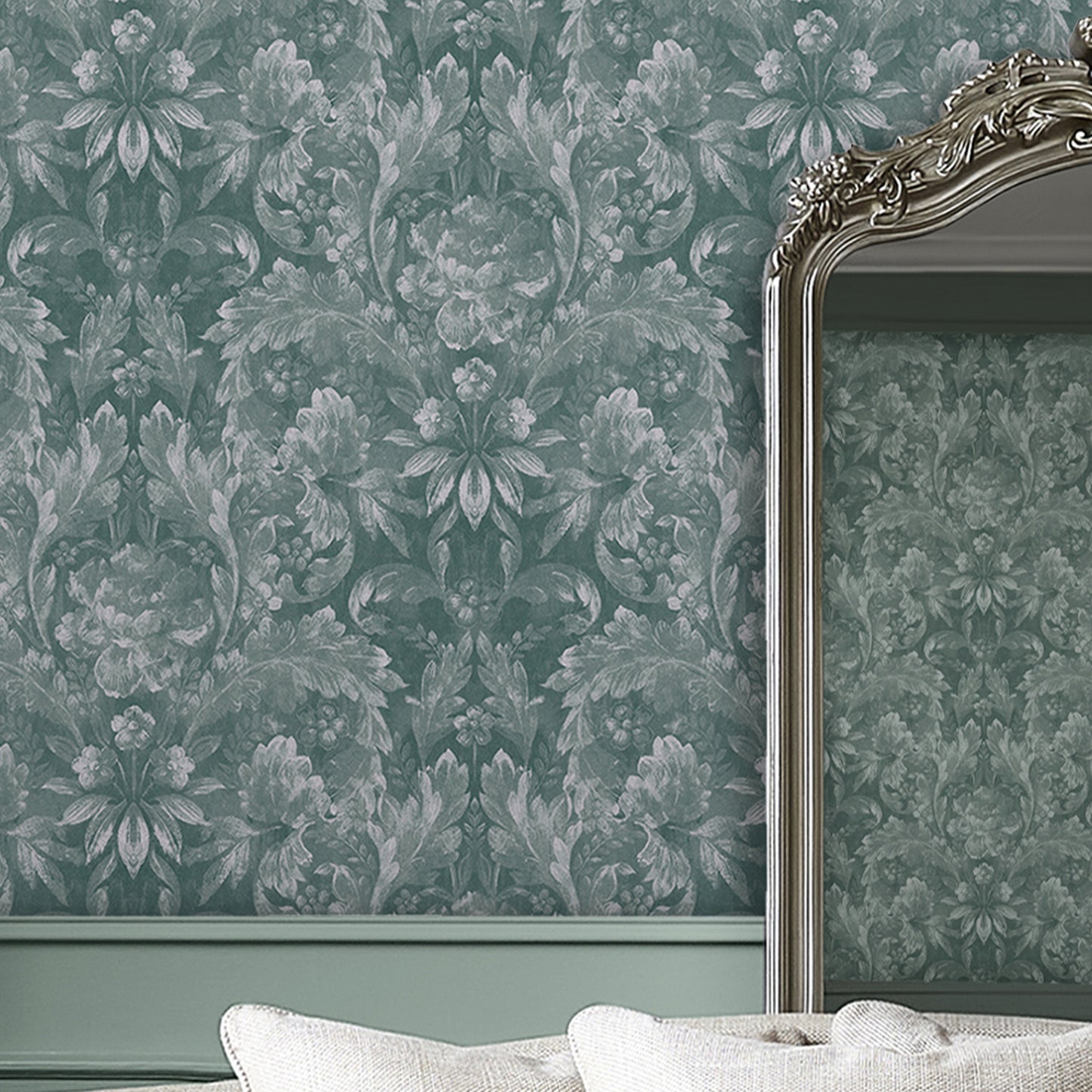 Laura Ashley Apolline Jade Green Wallpaper (119842)