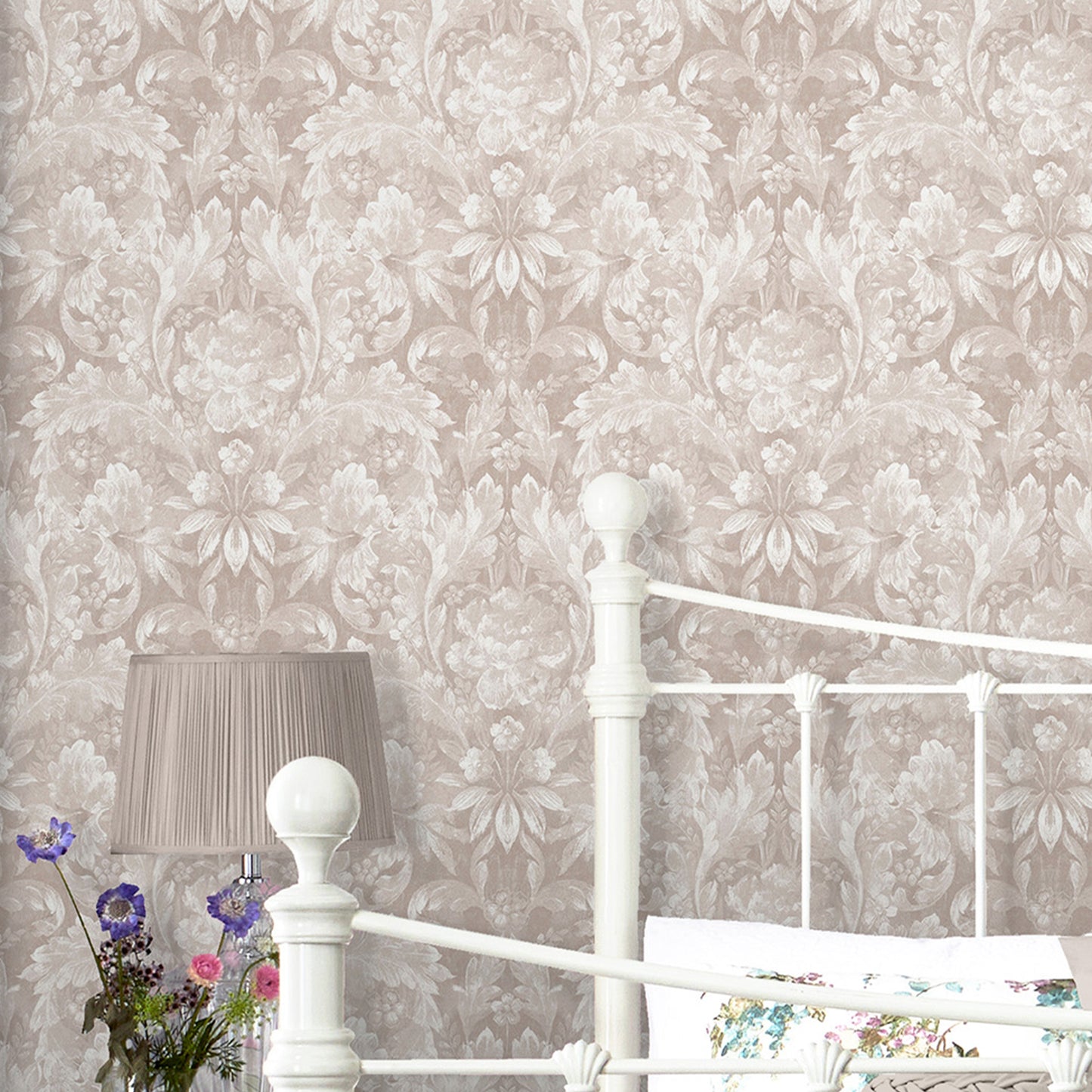 Laura Ashley Apolline Dove Grey Wallpaper (119843)