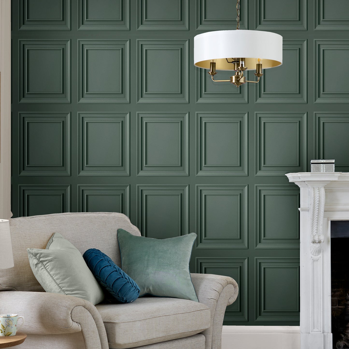 Laura Ashley Redbrook Wood Panel Fern Green Wallpaper (119844)
