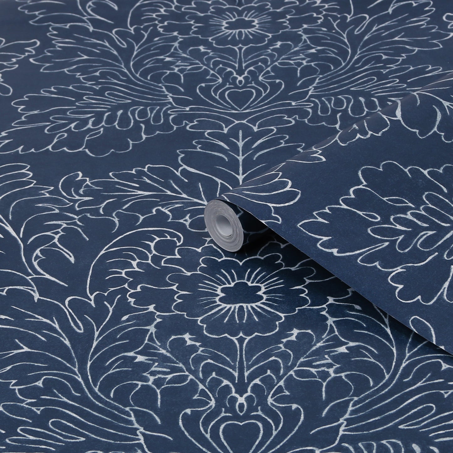 Laura Ashley Silchester Midnight Seaspray Blue Wallpaper (119852)