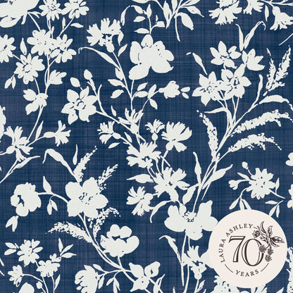 Laura Ashley Rye Midnight Seaspray Blue Wallpaper (119854)