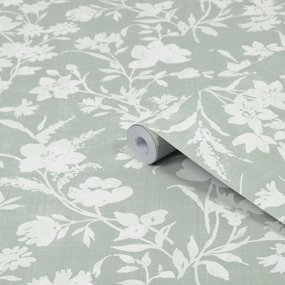 Laura Ashley Rye Sage Green Wallpaper (119855)